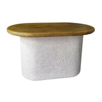 Mesa Auxiliar Centro Ágata Arenato Caqui (Tampo Madeira Castanho Claro) - imagem principal