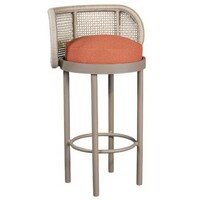 Banqueta Alta Becca Junco e Ferro Fendi Claro (Futton estofado Tecido Terracota) - imagem principal